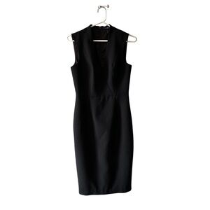 White House Black Market Black Sheath Midi Dress Sz 2 suplice Little Black Dress